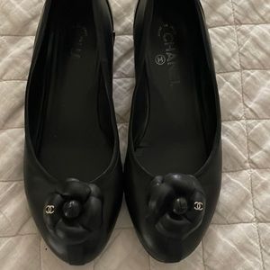Authentic gently used black Chanel flats.